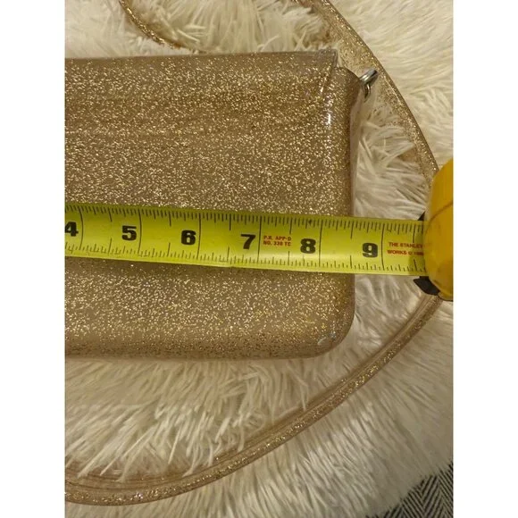 Coach Gold Glitter Jelly Crossbody Bag With Adjustable Strap & "C" Buckle Accent - Picture 10 of 14